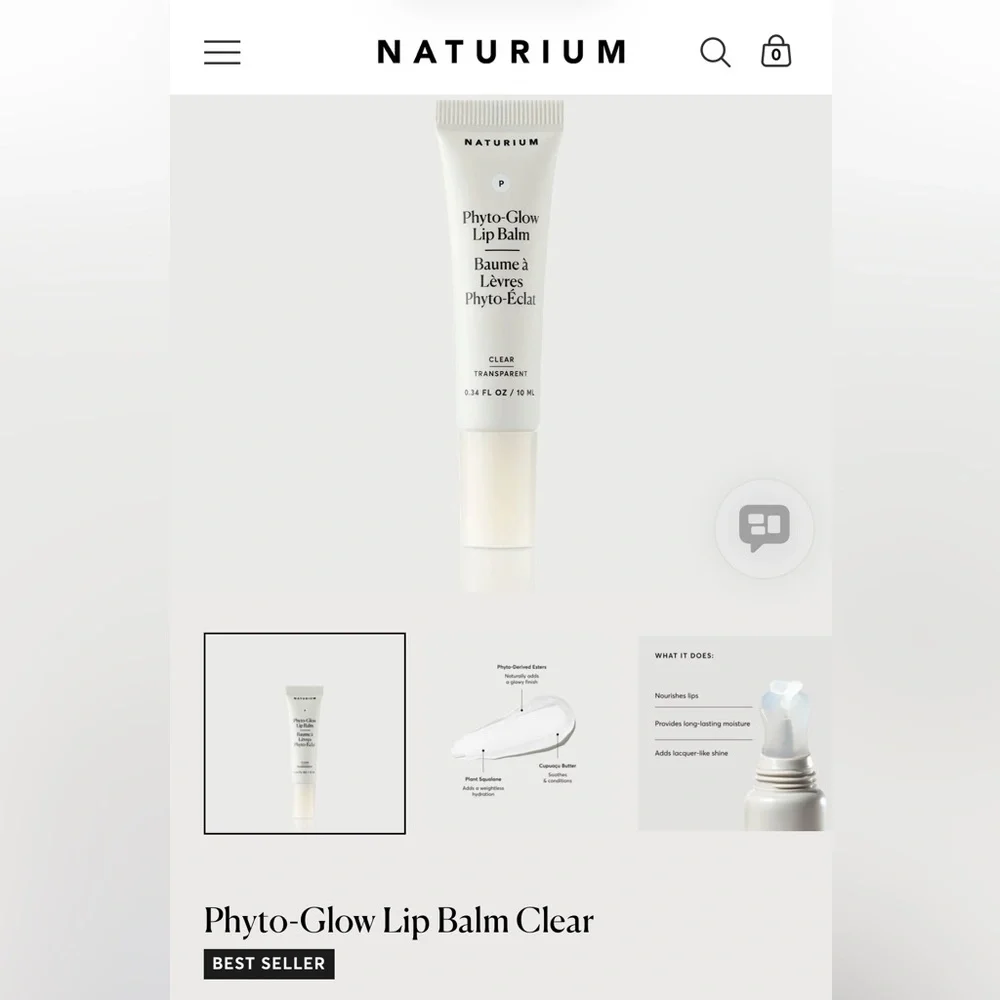 NIB Naturium Duo: Phyto Glow Lip Balms x2 in clear